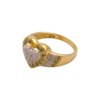 Brillantring Herz aus 585 Gelb- und Weißgold mit Diamant, nachhaltiger second-hand Schmuck perfekt aufgearbeitet