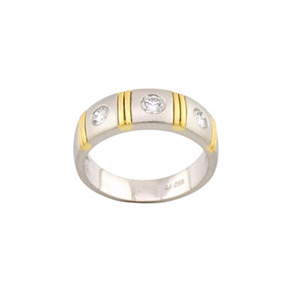 Brillantring aus 950 Platin/Gelbgold, nachhaltiger second-hand Schmuck perfekt aufgearbeitet