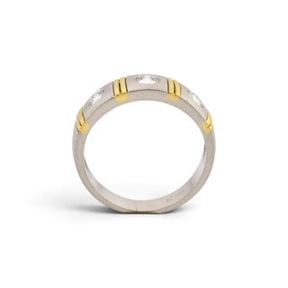 Brillantring aus 950 Platin/Gelbgold, nachhaltiger second-hand Schmuck perfekt aufgearbeitet