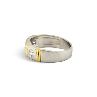 Brillantring aus 950 Platin/Gelbgold, nachhaltiger second-hand Schmuck perfekt aufgearbeitet