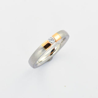 Brillantring aus 950 Platin/Gold, nachhaltiger second hand Schmuck perfekt aufgearbeitet