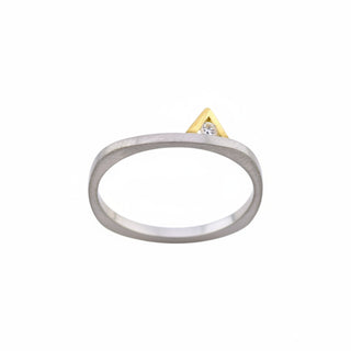 Brillantring aus 950 Platin/Gelbgold, nachhaltiger second hand Schmuck perfekt aufgearbeitet