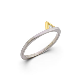 Brillantring aus 950 Platin/Gelbgold, nachhaltiger second hand Schmuck perfekt aufgearbeitet