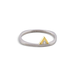 Brillantring aus 950 Platin/Gelbgold, nachhaltiger second hand Schmuck perfekt aufgearbeitet