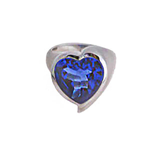 Ring aus 950 Platin mit synth. Stein, nachhaltiger second hand Schmuck perfekt aufgearbeitet