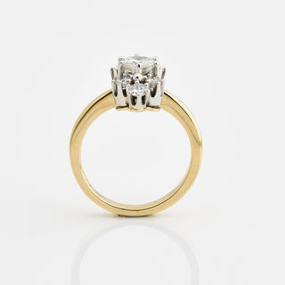 Brillantring aus 585 Rosé- und Weißgold, nachhaltiger second hand Schmuck perfekt aufgearbeitet