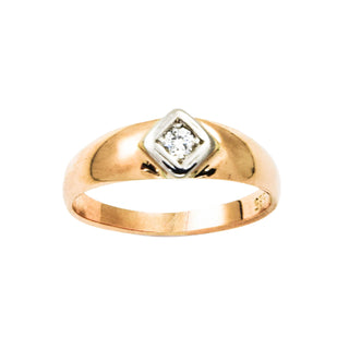 Brillantring aus 585 Gelbgold, nachhaltiger second hand Schmuck perfekt aufgearbeitet