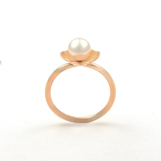 Perlenring aus 750 Roségold, nachhaltiger second hand Schmuck perfekt aufgearbeitet