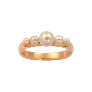 Perlenring aus 585 Roségold, nachhaltiger second hand Schmuck perfekt aufgearbeitet