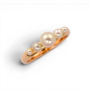Perlenring aus 585 Roségold, nachhaltiger second hand Schmuck perfekt aufgearbeitet