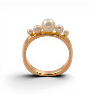 Perlenring aus 585 Roségold, nachhaltiger second hand Schmuck perfekt aufgearbeitet