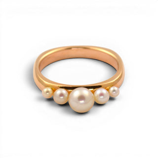 Perlenring aus 585 Roségold, nachhaltiger second hand Schmuck perfekt aufgearbeitet