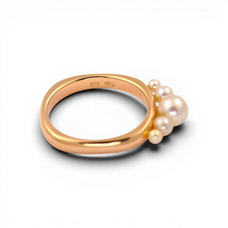 Perlenring aus 585 Roségold, nachhaltiger second hand Schmuck perfekt aufgearbeitet