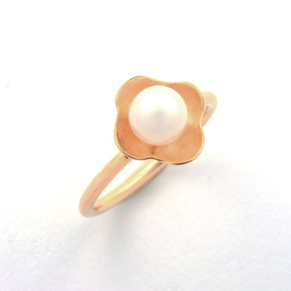 Perlenring aus 750 Roségold, nachhaltiger second hand Schmuck perfekt aufgearbeitet