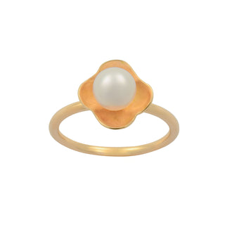 Perlenring aus 750 Roségold, nachhaltiger second hand Schmuck perfekt aufgearbeitet