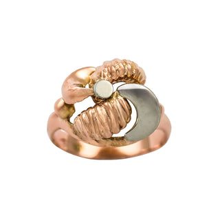 Ring aus 750 Rot- und Weißgold, nachhaltiger second hand Schmuck perfekt aufgearbeitet
