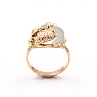 Ring aus 750 Rot- und Weißgold, nachhaltiger second hand Schmuck perfekt aufgearbeitet