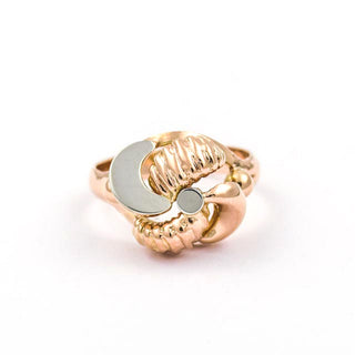 Ring aus 750 Rot- und Weißgold, nachhaltiger second hand Schmuck perfekt aufgearbeitet