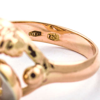 Ring aus 750 Rot- und Weißgold, nachhaltiger second hand Schmuck perfekt aufgearbeitet