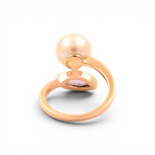 Perlenring aus 585 Rotgold mit Amethyst, nachhaltiger second-hand Schmuck perfekt aufgearbeitet