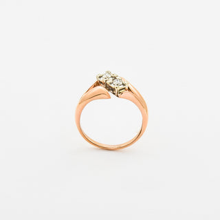 Ring aus 585 Rot- und Weißgold mit Brillant, nachhaltiger second hand Schmuck perfekt aufgearbeitet