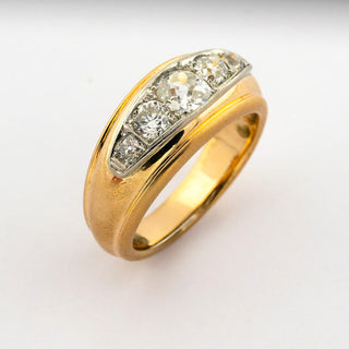 Brillantring aus 585 Rot- und Weißgold, nachhaltiger second hand Schmuck perfekt aufgearbeitet