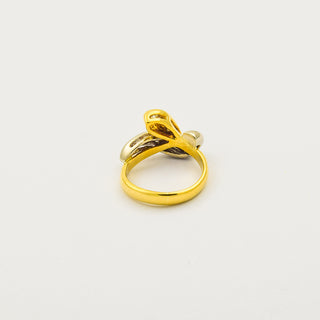Ring Schlange aus 750 Gelb- und Weißgold mit Diamant und Brillant, nachhaltiger second hand Schmuck perfekt aufgearbeitet