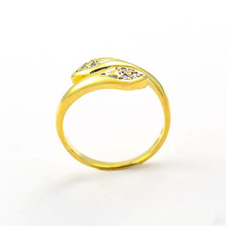 Diamantring Schlangen aus 585 Gelbgold, nachhaltiger second hand Schmuck perfekt aufgearbeitet