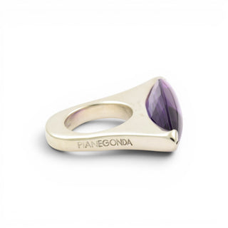 Ring aus 925 Silber mit Amethyst, nachhaltiger second hand Schmuck perfekt aufgearbeitet