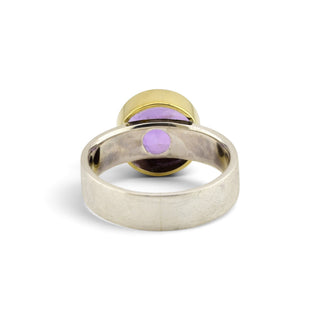 Ring aus 925 Silber/Gold mit Amethyst, nachhaltiger second-hand Schmuck perfekt aufgearbeitet
