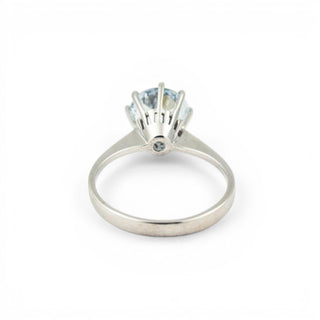 Ring aus 585 Weißgold mit Aquamarin, nachhaltiger second hand Schmuck perfekt aufgearbeitet