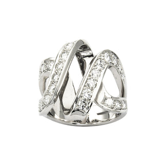 Brillantring aus 750 Weißgold, nachhaltiger second hand Schmuck perfekt aufgearbeitet