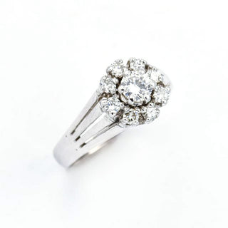 Brillantring aus 750 Weißgold, nachhaltiger second hand Schmuck perfekt aufgearbeitet