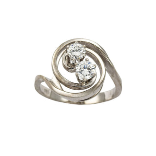 Brillantring aus 585 Weißgold, nachhaltiger second hand Schmuck perfekt aufgearbeitet