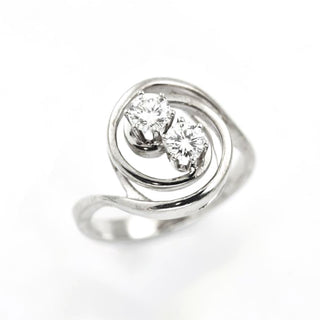 Brillantring aus 585 Weißgold, nachhaltiger second hand Schmuck perfekt aufgearbeitet