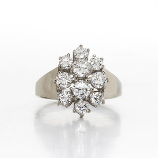 Brillantring aus 585 Weißgold, nachhaltiger second hand Schmuck perfekt aufgearbeitet