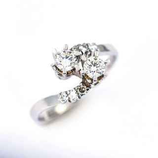 Brillantring aus 750 Weißgold, nachhaltiger second hand Schmuck perfekt aufgearbeitet