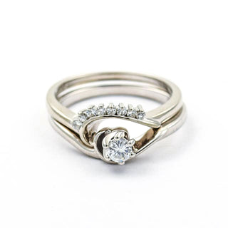 Brillantring aus 585 Weißgold, nachhaltiger second hand Schmuck perfekt aufgearbeitet