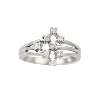 Brillantring aus 585 Weißgold, nachhaltiger second hand Schmuck perfekt aufgearbeitet