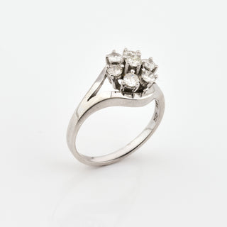 Brillantring aus 585 Weißgold, nachhaltiger second hand Schmuck perfekt aufgearbeitet