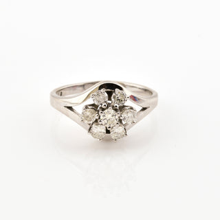 Brillantring aus 585 Weißgold, nachhaltiger second hand Schmuck perfekt aufgearbeitet