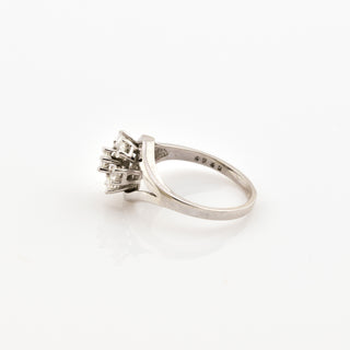 Brillantring aus 585 Weißgold, nachhaltiger second hand Schmuck perfekt aufgearbeitet
