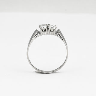 Brillantring aus 585 Weißgold, nachhaltiger second hand Schmuck perfekt aufgearbeitet