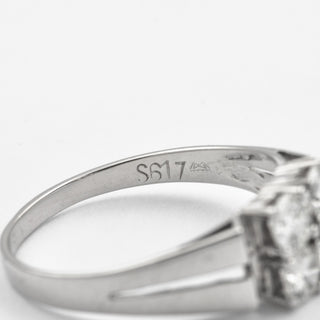 Brillantring aus 585 Weißgold, nachhaltiger second hand Schmuck perfekt aufgearbeitet