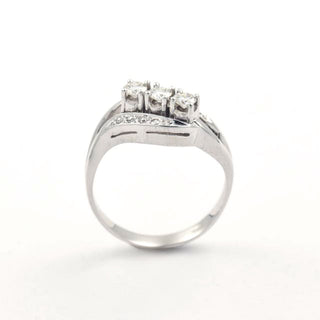 Brillantring aus 585 Weißgold mit Diamant, nachhaltiger second hand Schmuck perfekt aufgearbeitet