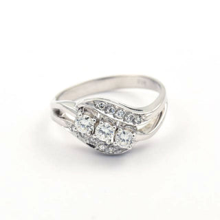 Brillantring aus 585 Weißgold mit Diamant, nachhaltiger second hand Schmuck perfekt aufgearbeitet