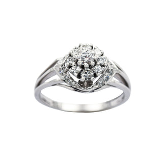 Brillantring aus 750 Weißgold mit Diamant, nachhaltiger second hand Schmuck perfekt aufgearbeitet
