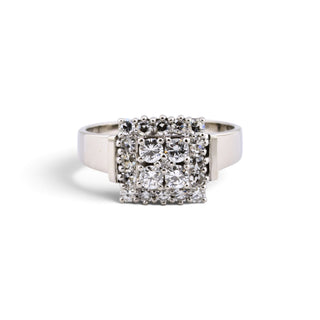 Brillantring aus 750 Weißgold mit Diamant, nachhaltiger second-hand Schmuck perfekt aufgearbeitet