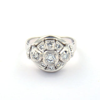 Brillantring aus 585 Weißgold mit Diamant, nachhaltiger second hand Schmuck perfekt aufgearbeitet