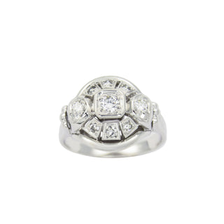 Brillantring aus 585 Weißgold mit Diamant, nachhaltiger second hand Schmuck perfekt aufgearbeitet
